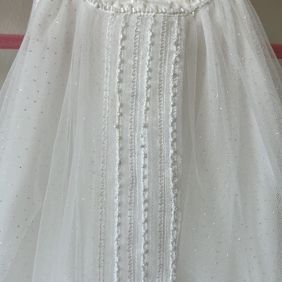 Luna Luna Aurora dress, ethereal white with bead trim and fringe hem, size 2T - Picture 3 of 7